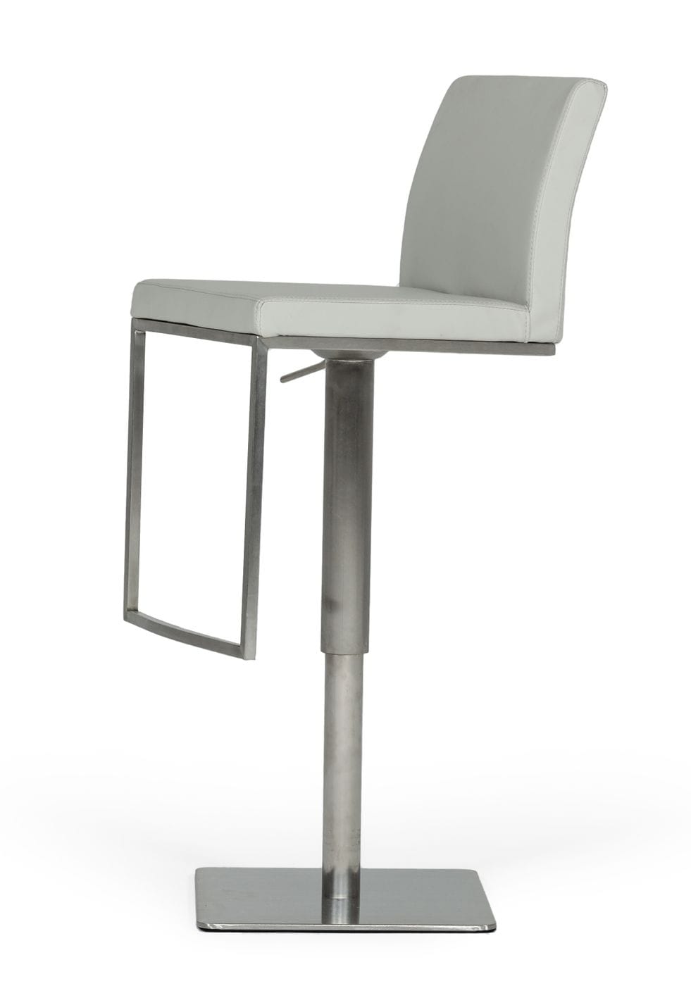 Modrest Folsum - Modern Light Grey & Brushed Stainless Steel Bar Stool | Bar Stools | Modishstore - 1