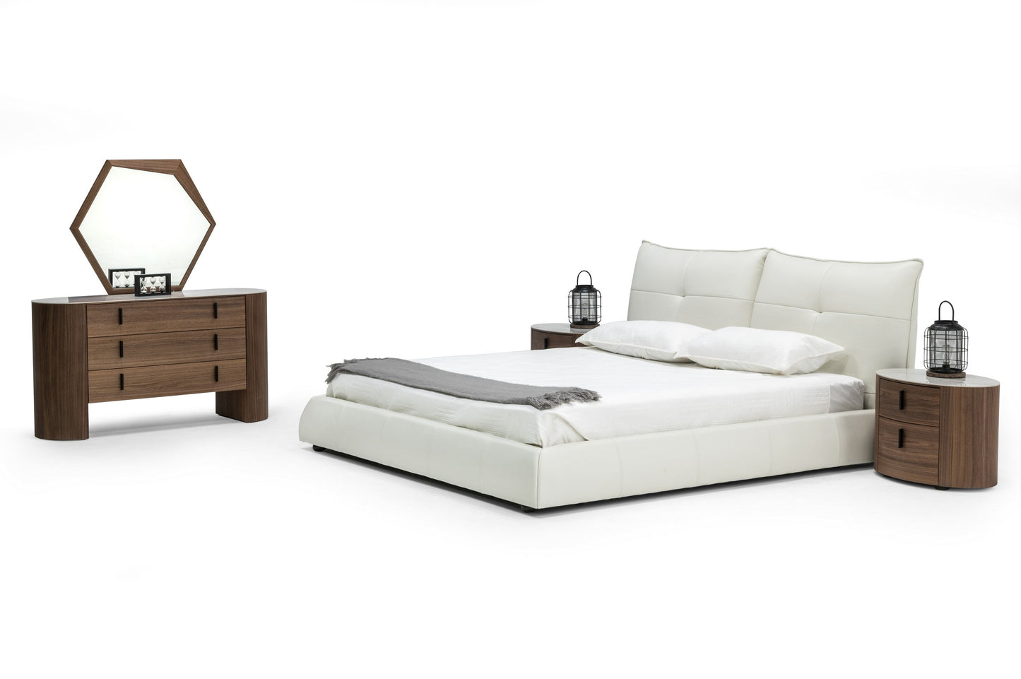 Modrest Patrick - Modern White Leather Bed | Beds | Modishstore - 3