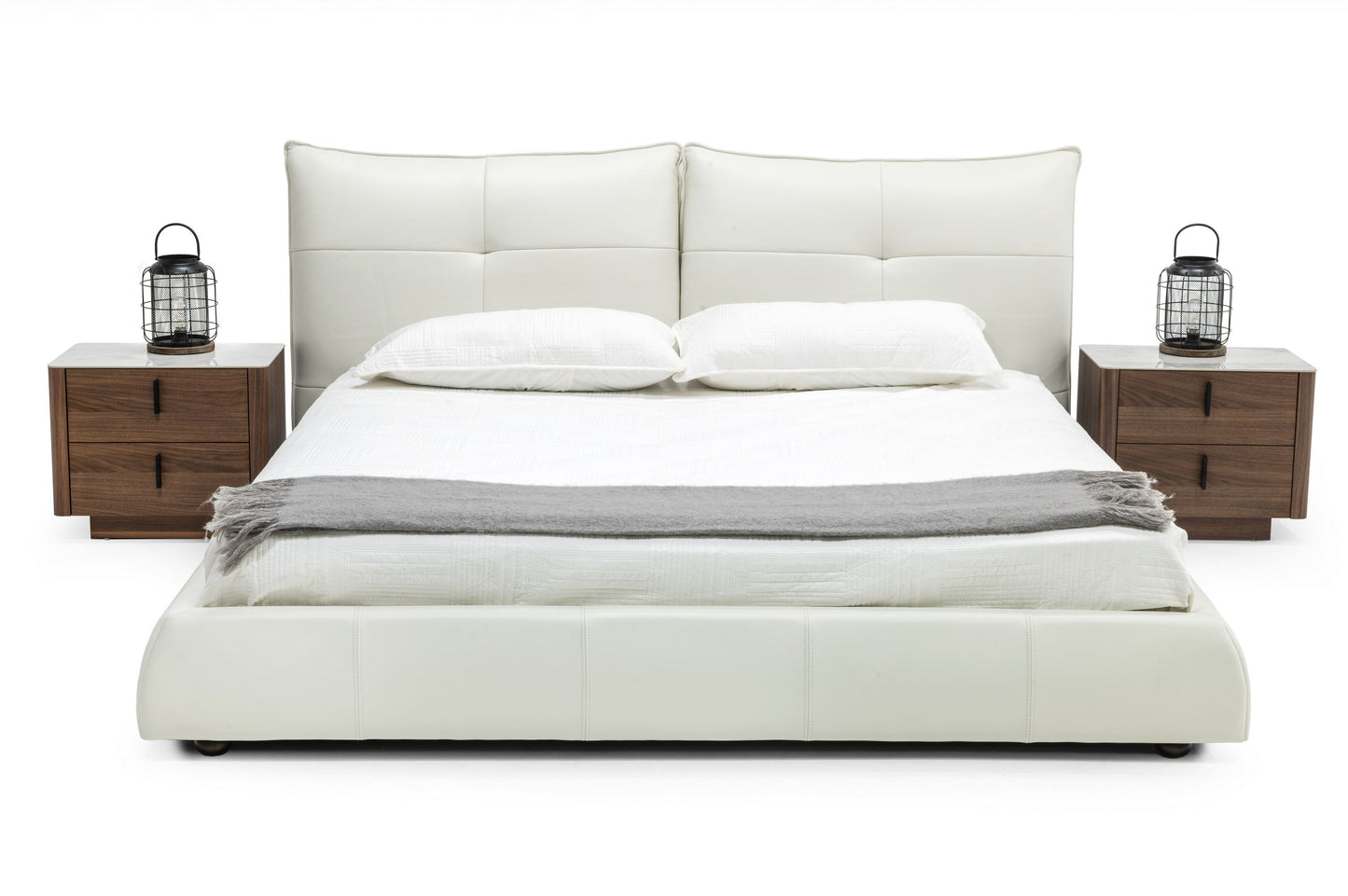 Modrest Patrick - Modern White Leather Bed | Beds | Modishstore - 4