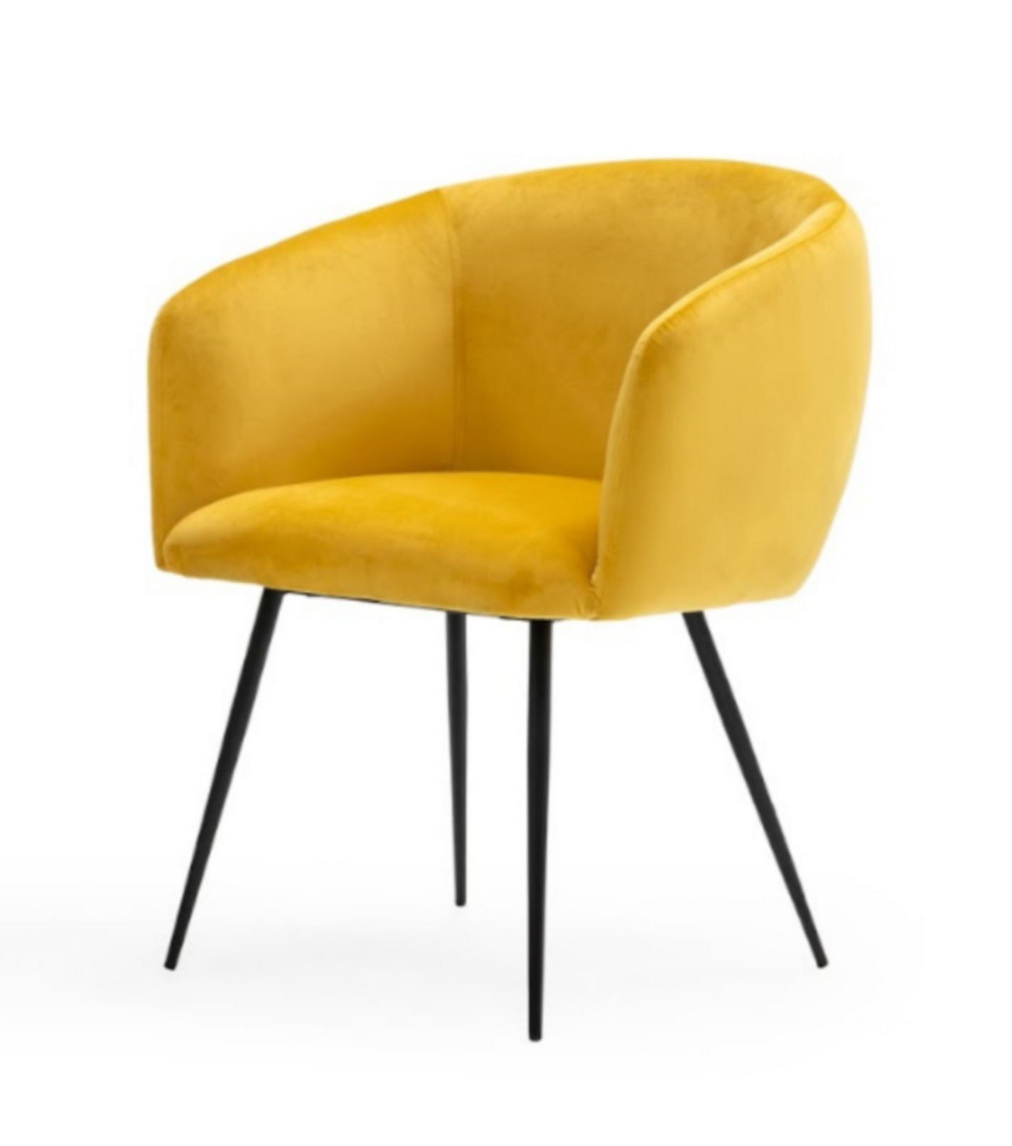 Modrest Luzerne - Modern Yellow Velvet Dining Chair | Dining Chairs | Modishstore - 1