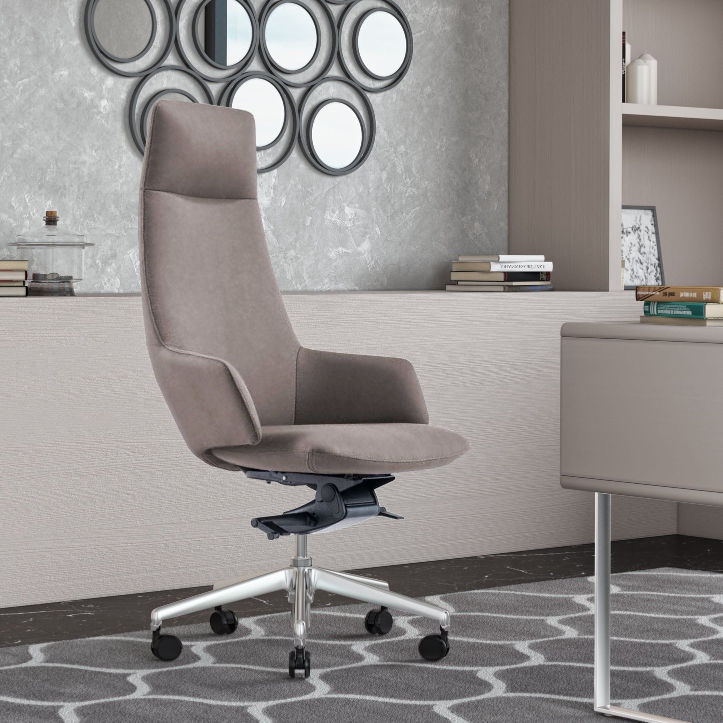 Modrest Gates - Modern Grey High Back Executive Office Chair | Office Chairs | Modishstore - 1