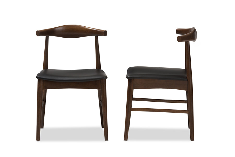 Baxton Studio Winton Mid-Century Modern Walnut Wood Dining Chair (Set of 2) | Dining Chairs | Modishstore - 6