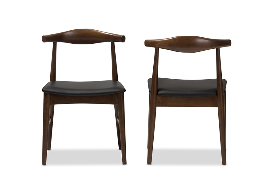 Baxton Studio Winton Mid-Century Modern Walnut Wood Dining Chair (Set of 2) | Dining Chairs | Modishstore - 5