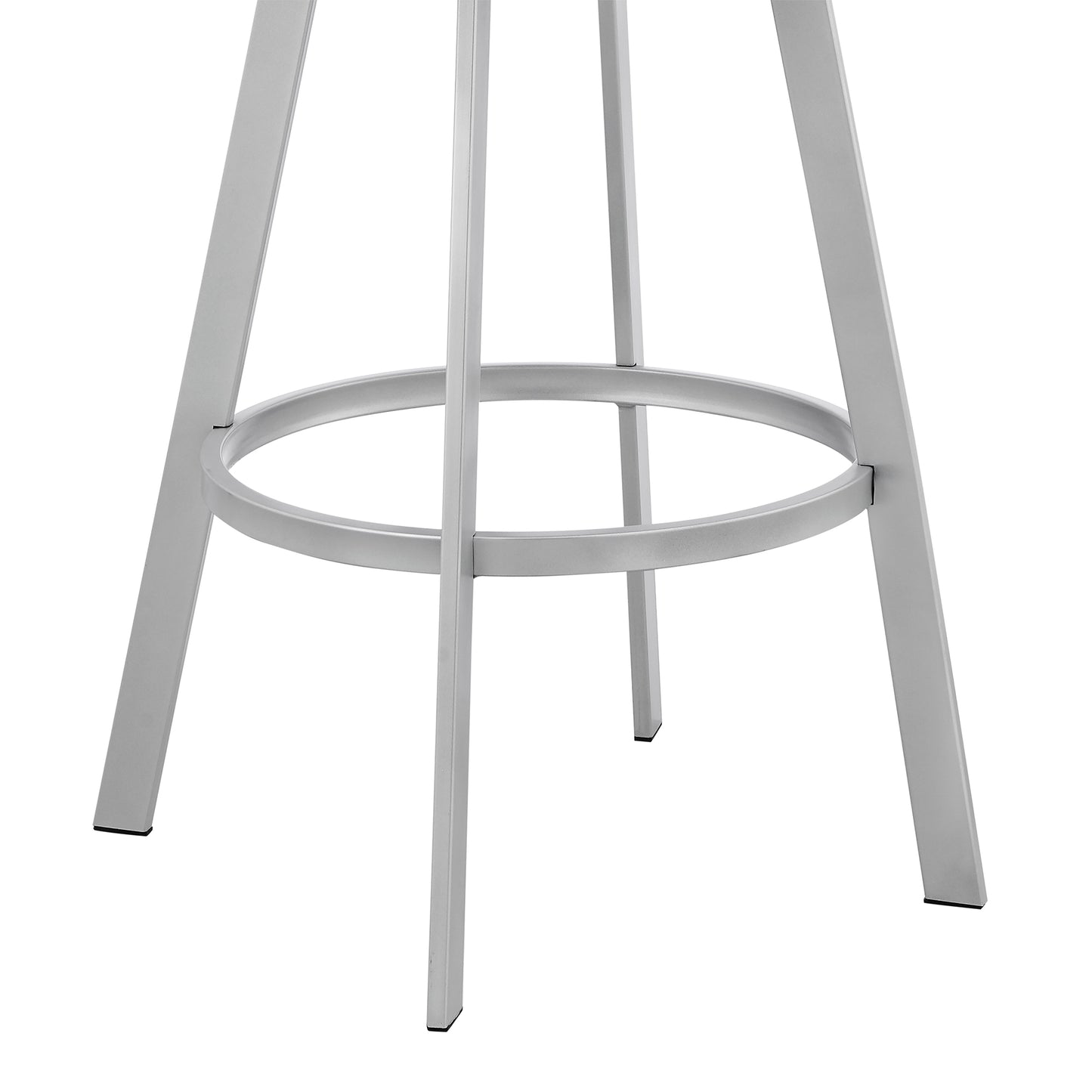 Bronson 29" Slate Grey Faux Leather and Silver Metal Bar Stool By Armen Living | Bar Stools | Modishstore - 8