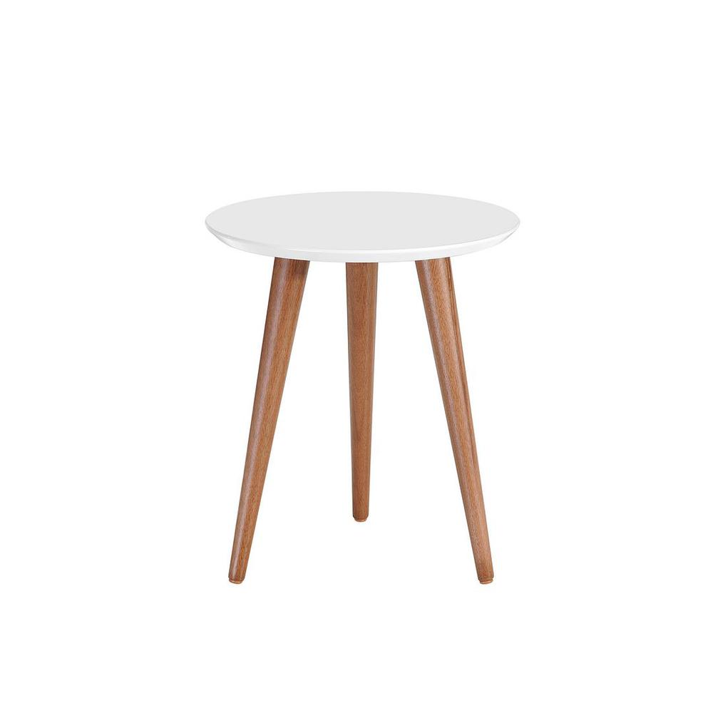 Moore 17.32" Round End Table in White By Manhattan Comfort | End Tables | Modishstore - 2