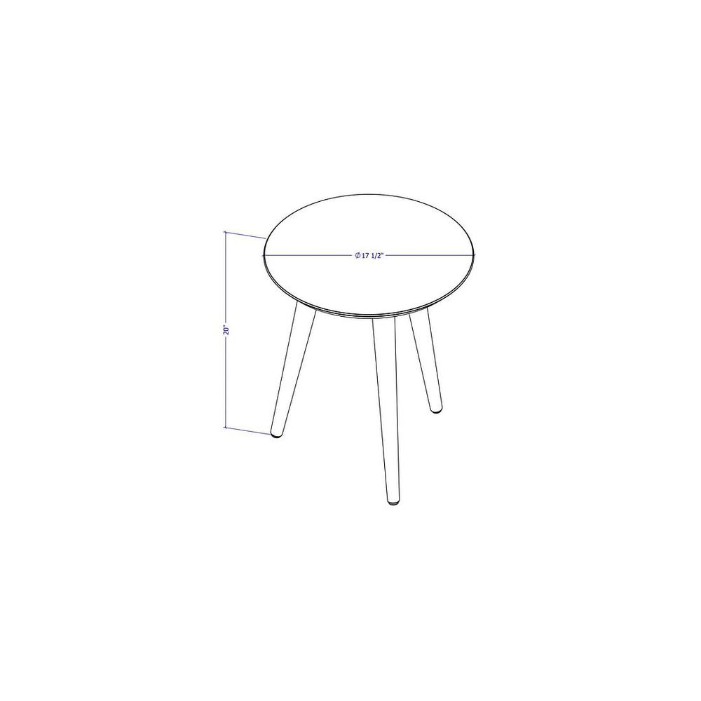 Moore 17.32" Round End Table in White By Manhattan Comfort | End Tables | Modishstore - 4