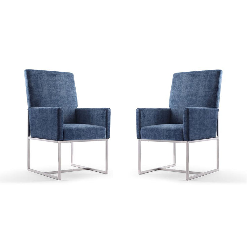 Element Dining Armchair in Blue (Set of 2) By Manhattan Comfort | Dining Chairs | Modishstore