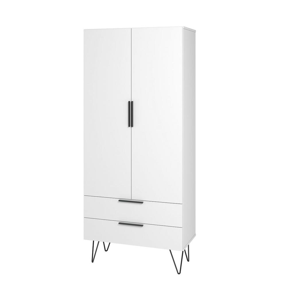 Beekman 67.32 Tall Cabinet with 6 Shelves in White By Manhattan Comfort | Cabinets | Modishstore - 2