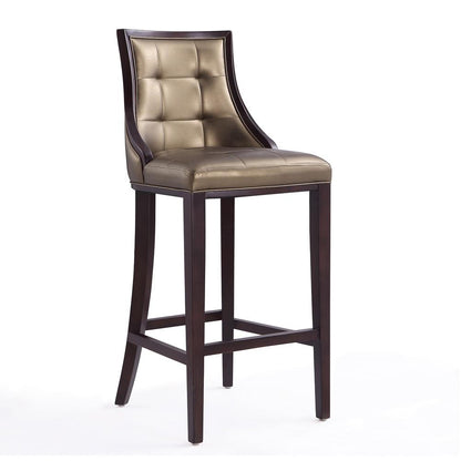 Fifth Avenue Bar Stool in Cream and Walnut By Manhattan Comfort | Bar Stools | Modishstore - 5