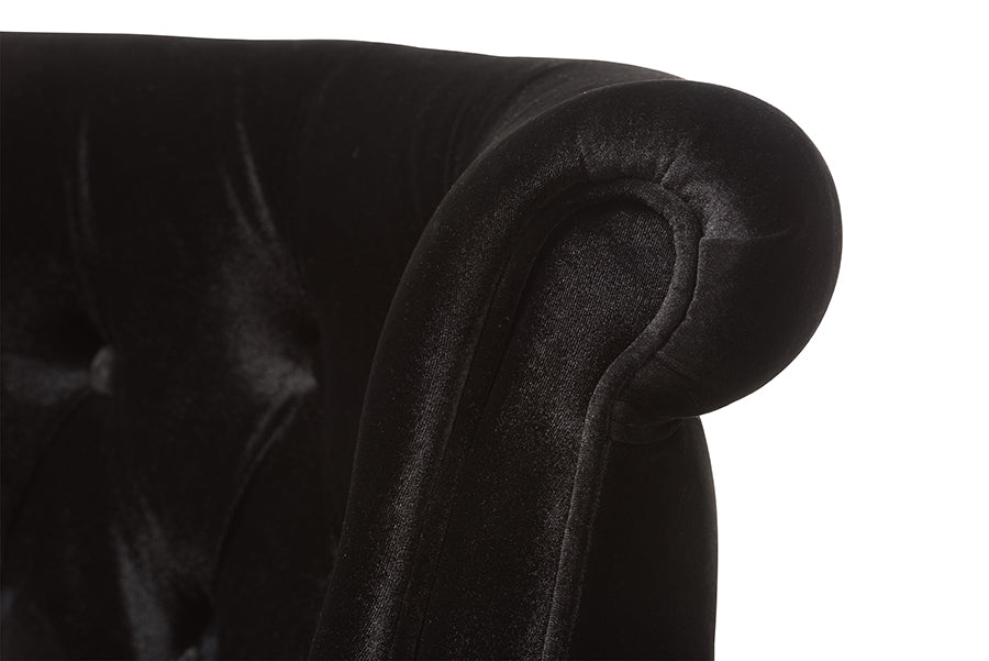 Baxton Studio Flax Victorian Style Contemporary Black Velvet