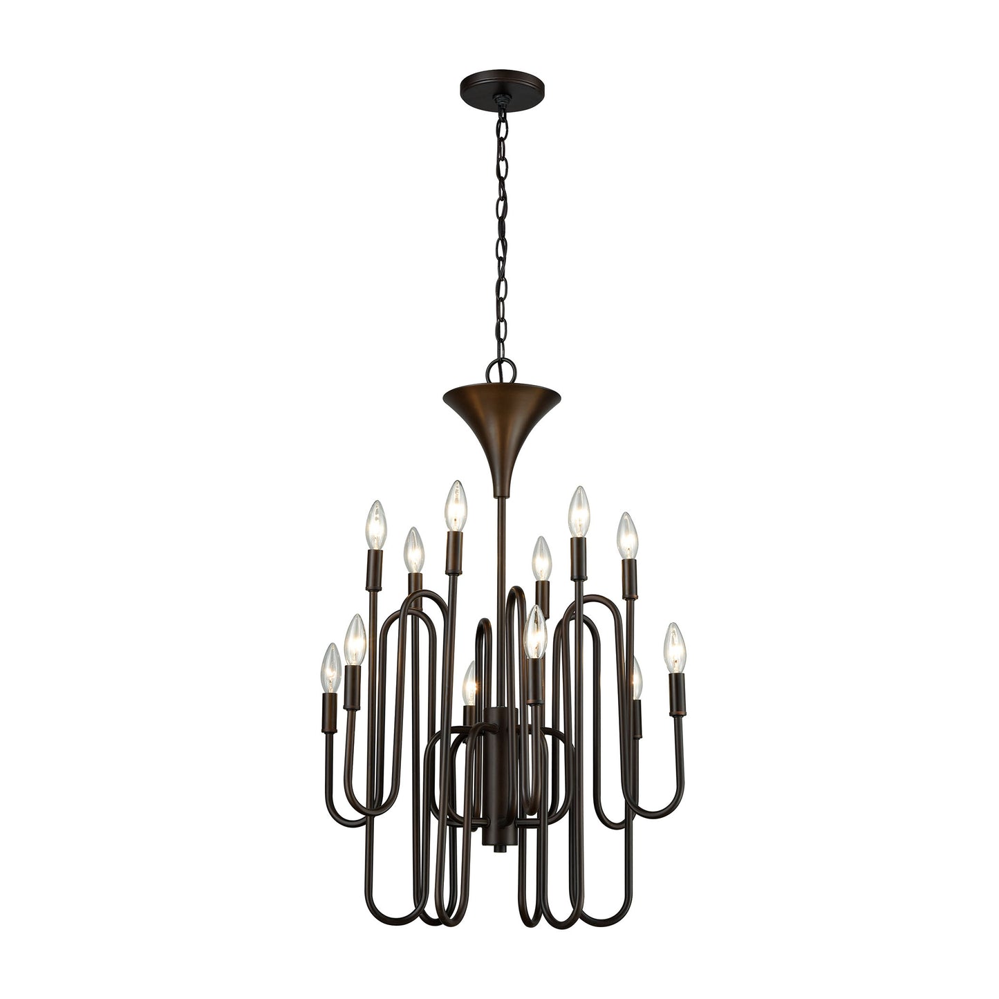 Decatur 12-Light Chandelier in Oil Rubbed Bronze ELK Lighting | Chandeliers | Modishstore