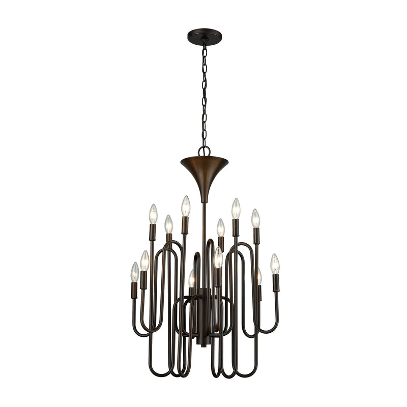 Decatur 12-Light Chandelier in Oil Rubbed Bronze ELK Lighting | Chandeliers | Modishstore