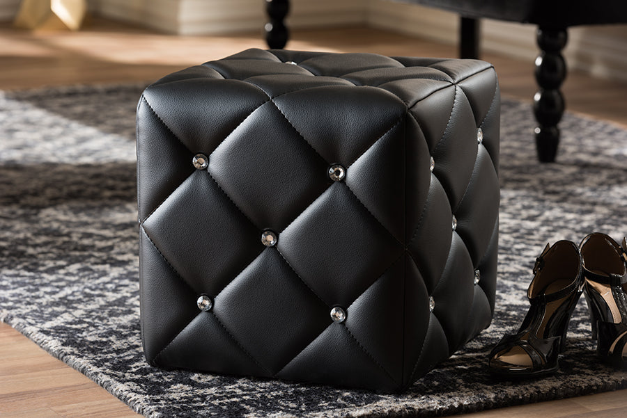 Baxton Studio Stacey Modern and Contemporary Black Faux Leather