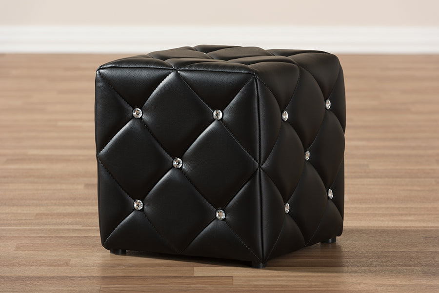 Baxton Studio Stacey Modern and Contemporary Black Faux Leather