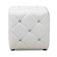 Baxton Studio Stacey Modern and Contemporary White Faux Leather Upholstered Ottoman | Ottomans | Modishstore - 4