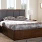 baxton studio brannigan modern and contemporary dark grey fabric upholstered walnut finished king size storage platform bed | Modish Furniture Store-8
