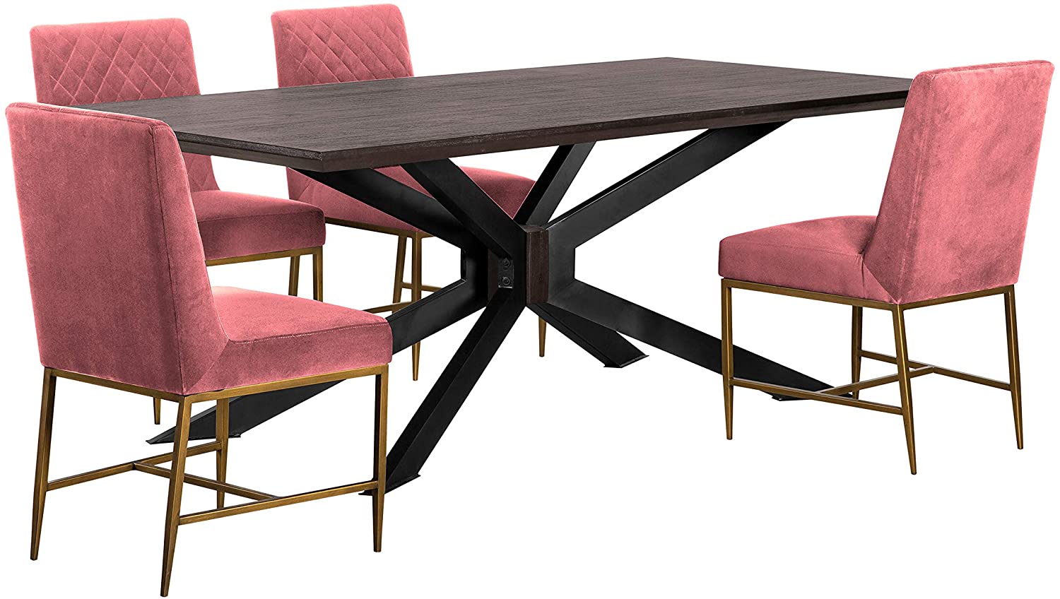 Pirate and Pink Memphis 5 Piece Modern Dining Set By Armen Living | Dining Sets | Modishstore - 2