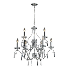 9-Light Crystal Pendant in Clear and Chrome ELK Lighting