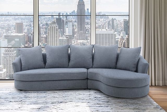 Queenly Gray Fabric Uphostered Corner Sofa By Armen Living | Sofas |  Modishstore 