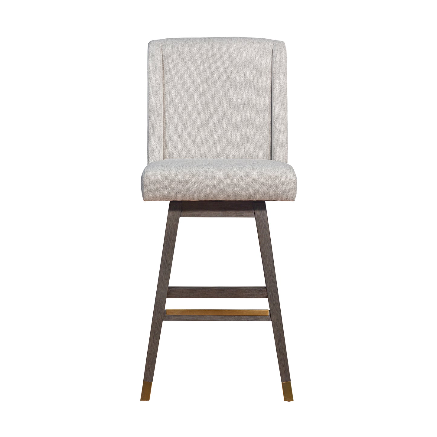 Stancoste Swivel Bar Stool in Grey Oak Wood Finish with Taupe Fabric By Armen Living | Bar Stools | Modishstore - 4