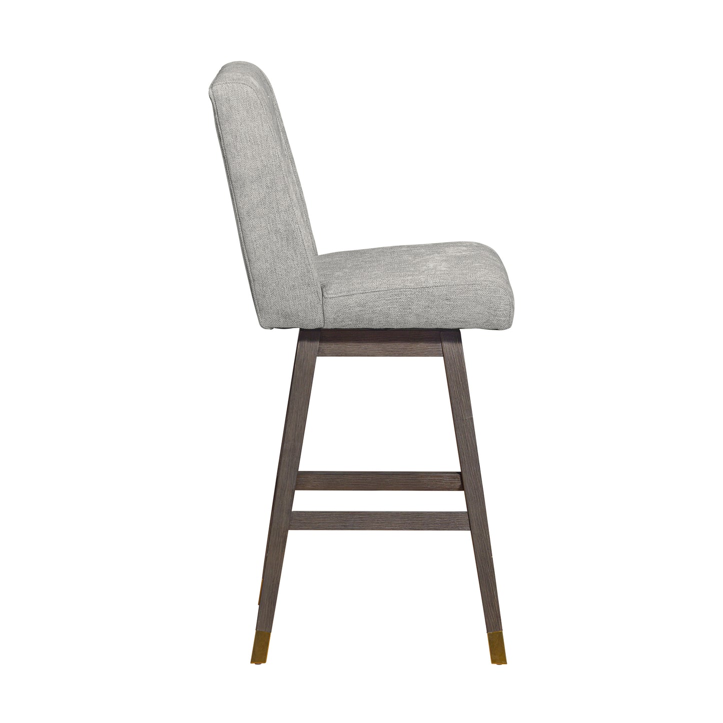 Stancoste Swivel Bar Stool in Grey Oak Wood Finish with Mocha Fabric By Armen Living | Bar Stools | Modishstore - 5