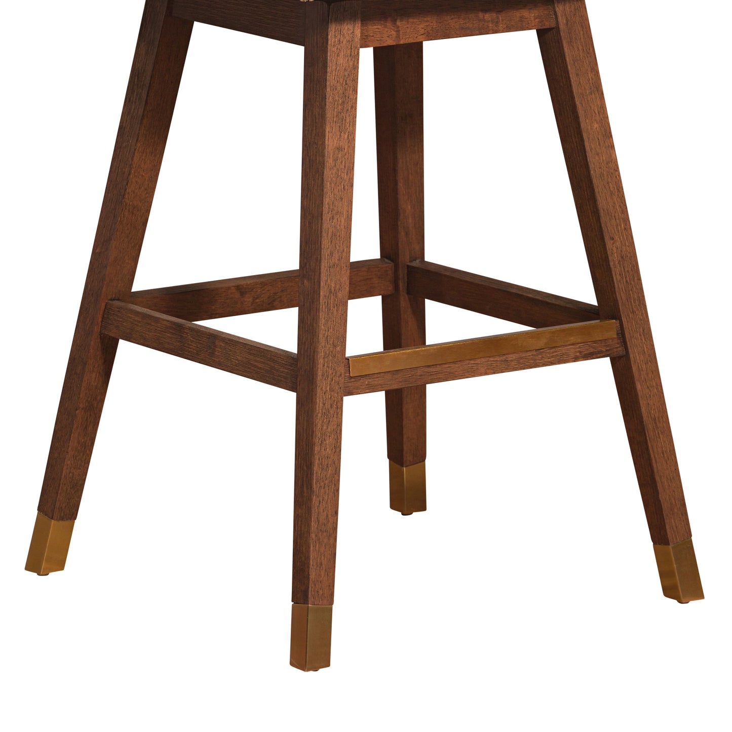 Stancoste Swivel Bar Stool in Brown Oak Wood Finish with Beige Fabric By Armen Living | Bar Stools | Modishstore - 8