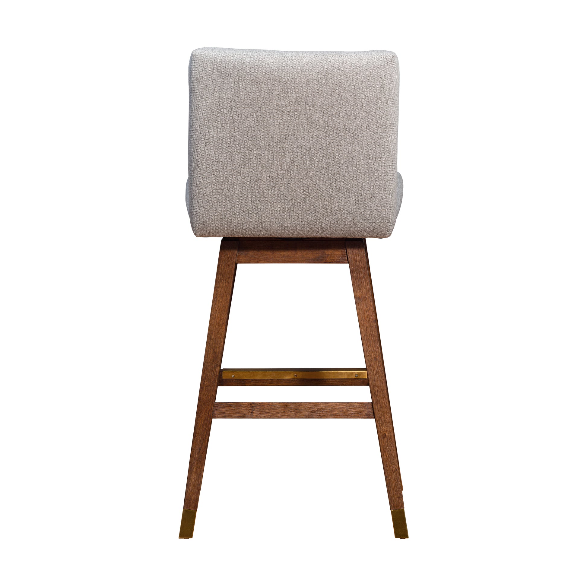 Basila Swivel Bar Stool in Brown Oak Wood Finish with Taupe Fabric By Armen Living | Bar Stools | Modishstore - 6