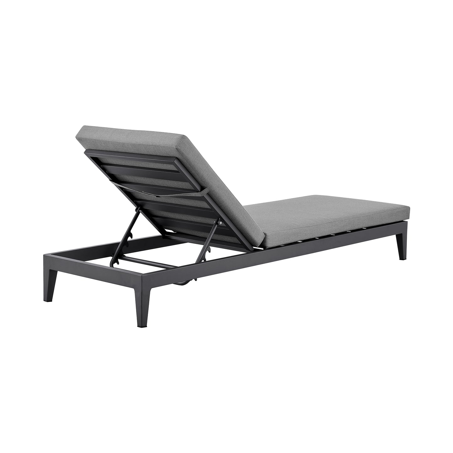 Argiope Outdoor Patio Adjustable Chaise Lounge Chair in Aluminum with Grey Cushions By Armen Living | Outdoor Chaise Lounges | Modishstore - 5