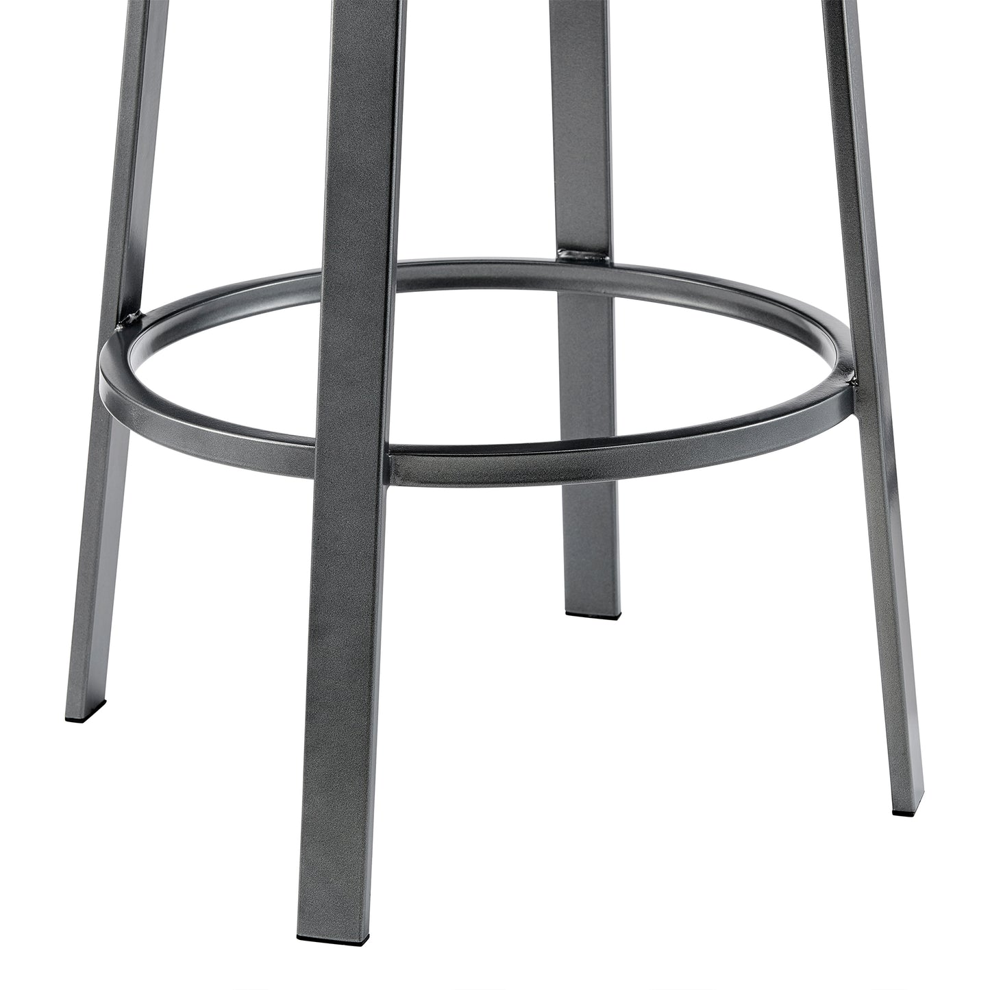 Neura Swivel Counter or Bar Stool in Black Finish with Grey Faux Leather By Armen Living | Bar Stools | Modishstore - 8