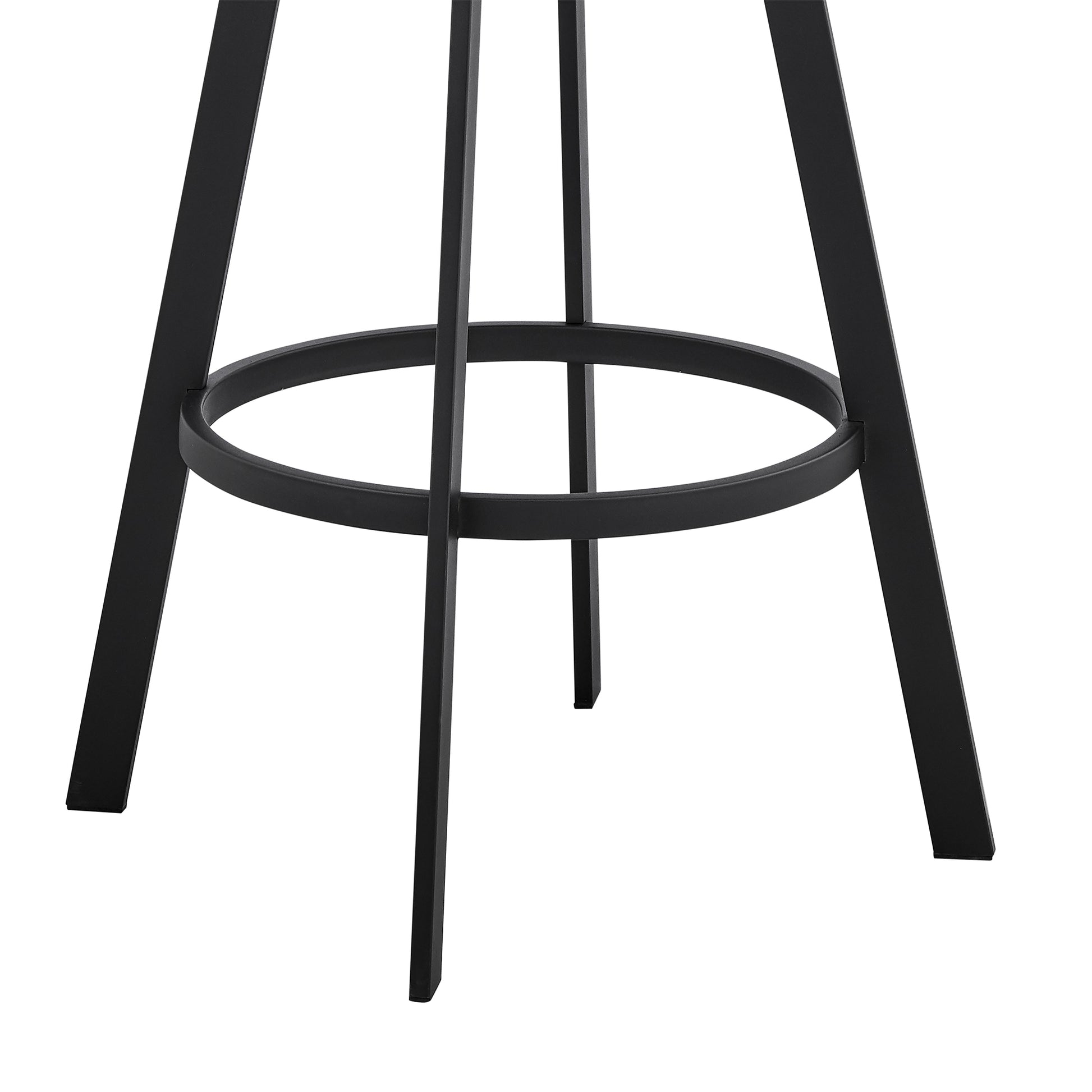 Dione 26" Counter Height Swivel Grey Faux Leather and Black Metal Bar Stool By Armen Living | Bar Stools | Modishstore - 8