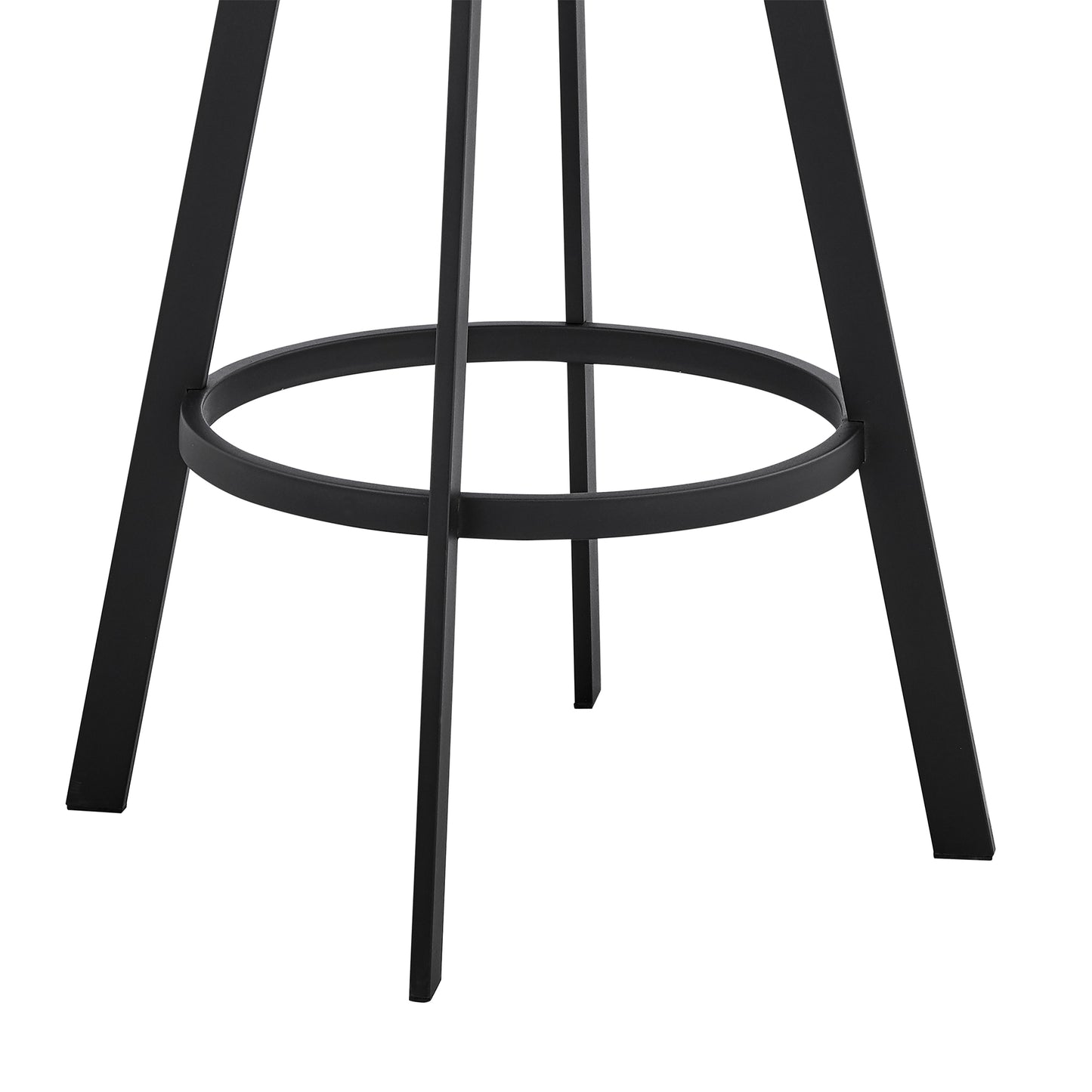 Dione 30" Bar Height Swivel Grey Faux Leather and Black Metal Bar Stool By Armen Living | Bar Stools | Modishstore - 8