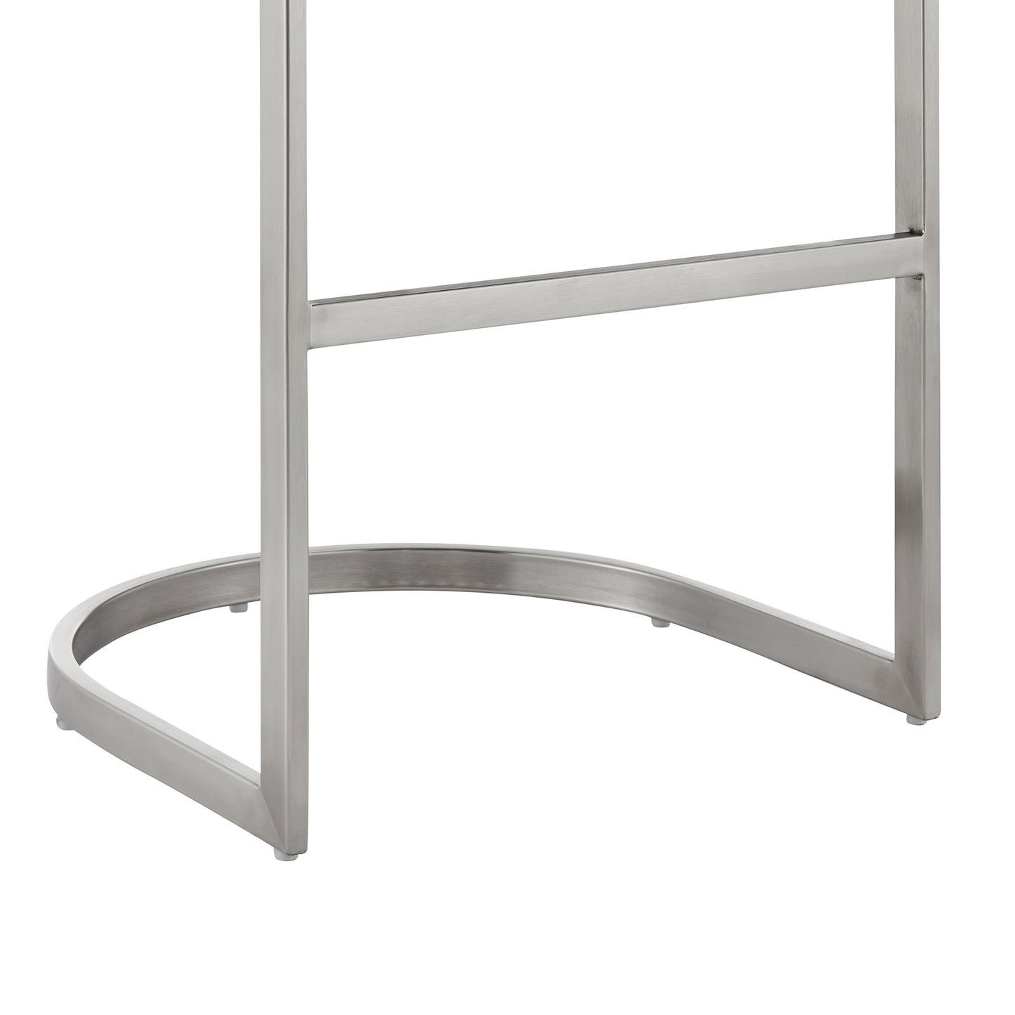 Atherik Bar Stool in Brushed Stainless Steel with White Faux Leather By Armen Living | Bar Stools | Modishstore - 8