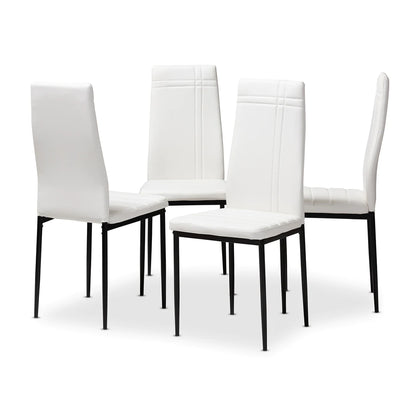 Baxton Studio Matiese Modern And Contemporary Black Faux Leather Upholstered Dining Chair (Set Of 4) | Dining Chairs | Modishstore - 14