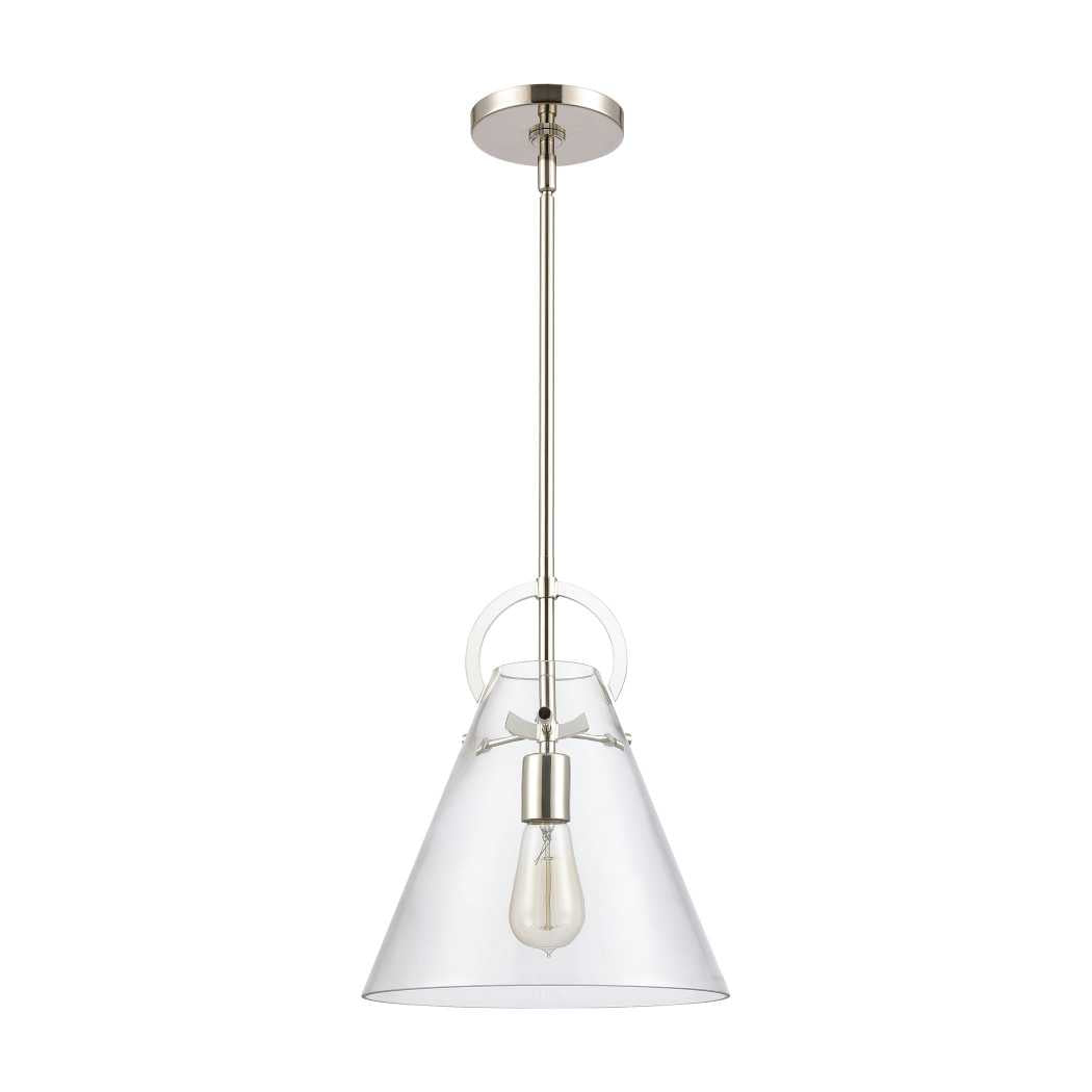 Gabby 11'' Wide 1-Light Mini Pendant - Polished Nickel By ELK |Pendant Lamps |Modishstore - 2