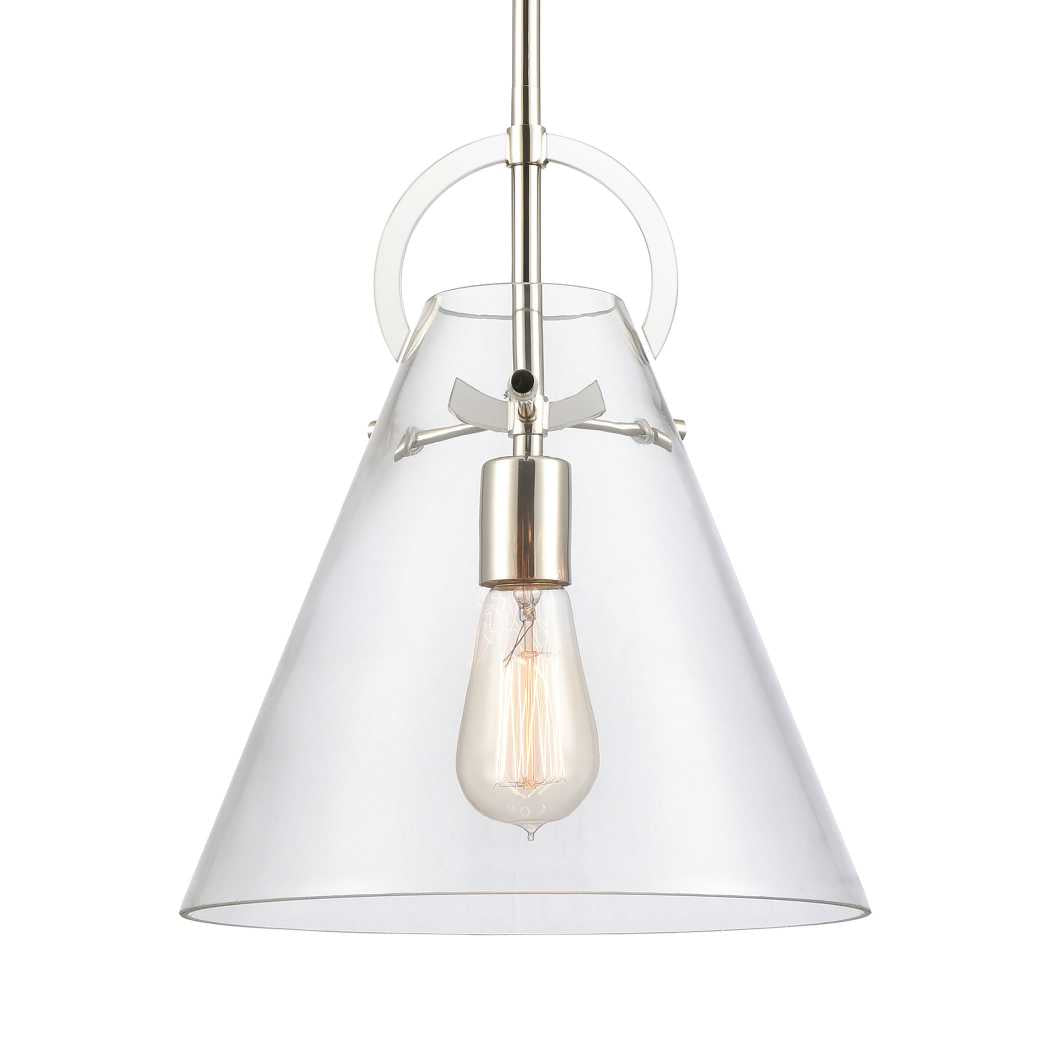 Gabby 11'' Wide 1-Light Mini Pendant - Polished Nickel By ELK |Pendant Lamps |Modishstore - 4