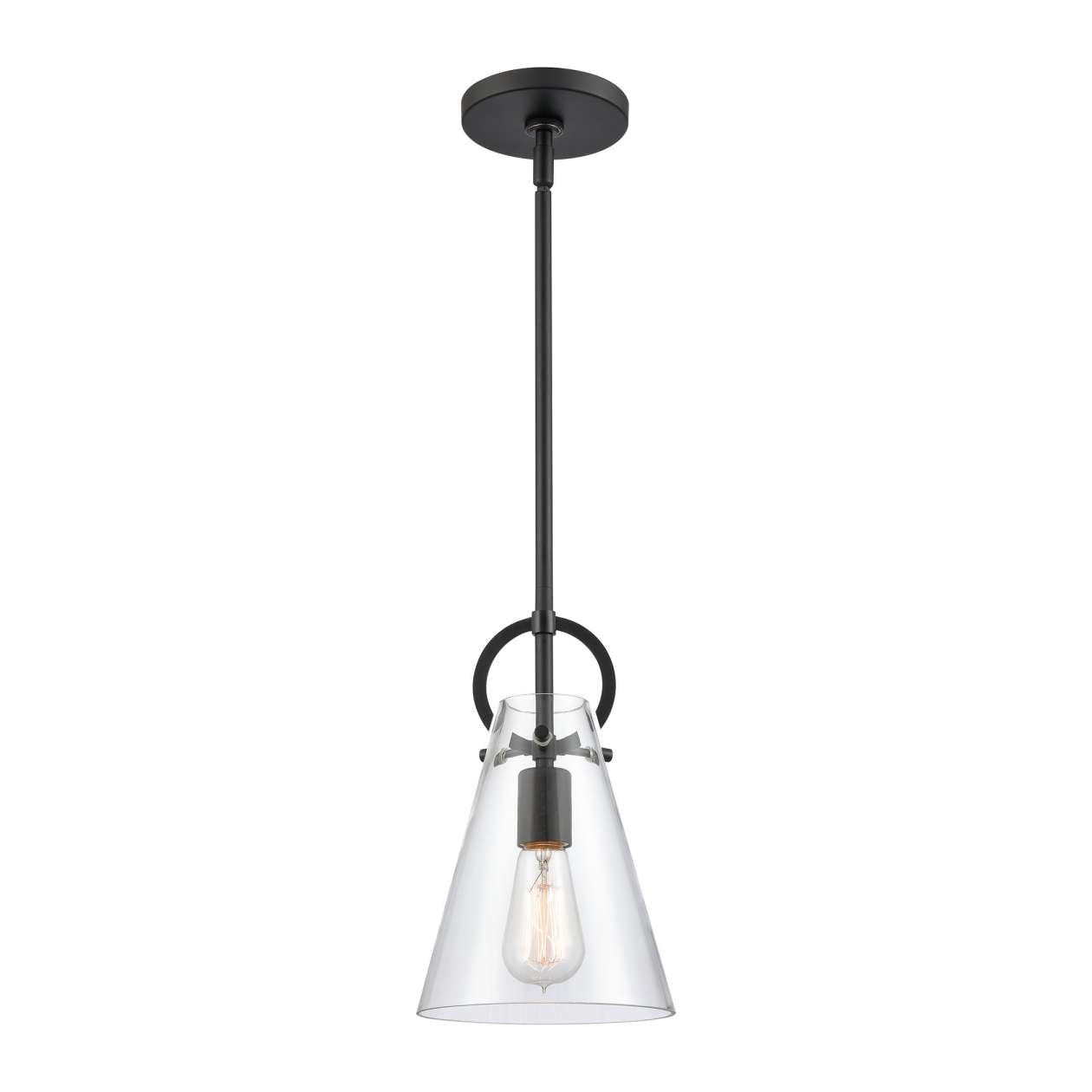 Gabby 1-Light mini pendant in  Matte Black | Pendant Lamps | Modishstore