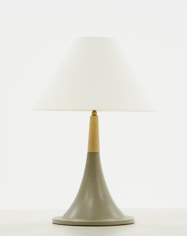 Modrest Nunez Modern Concrete & Oak Table Lamp | Table Lamps | Modishstore - 3