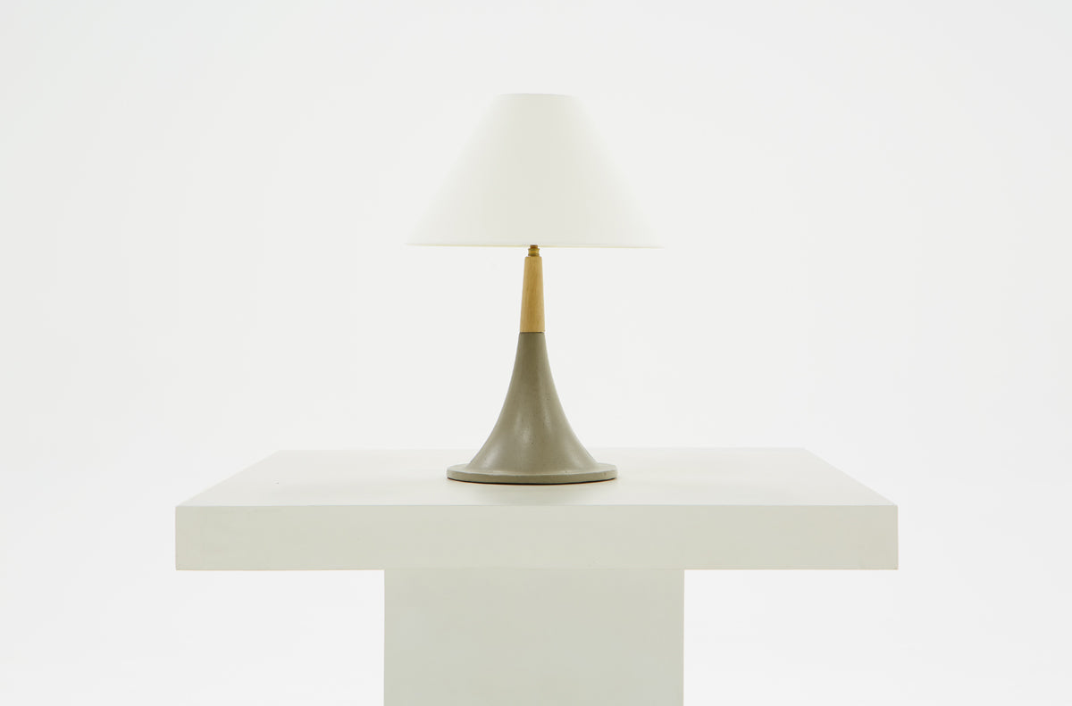 Modrest Nunez Modern Concrete & Oak Table Lamp | Table Lamps | Modishstore - 4