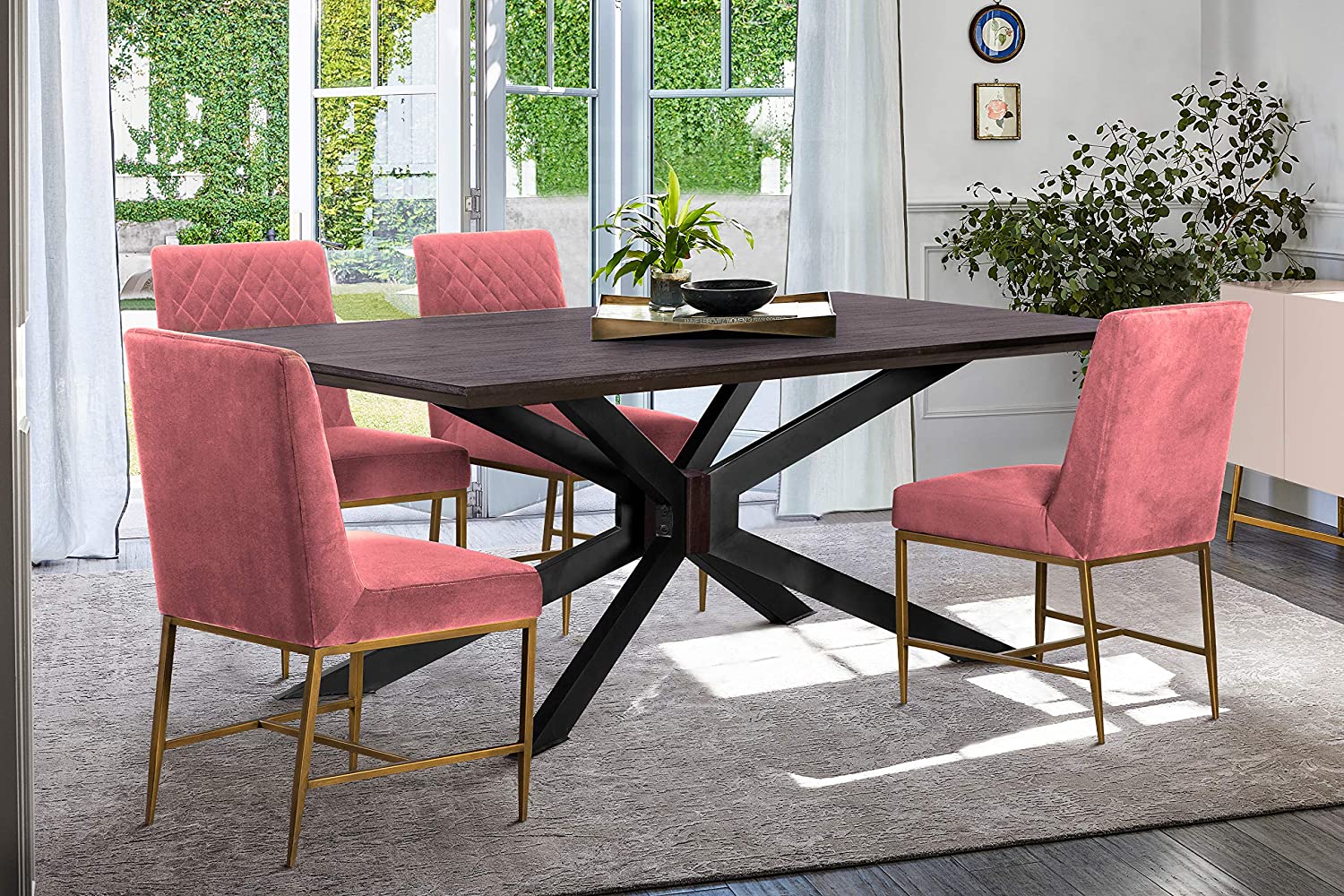 Pirate and Pink Memphis 5 Piece Modern Dining Set By Armen Living | Dining Sets | Modishstore