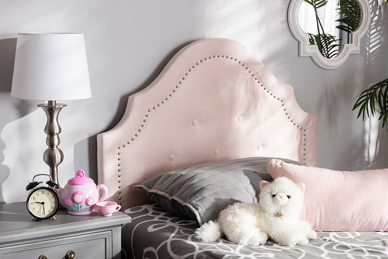 Pink fabric deals headboard