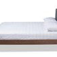 Baxton Studio Dilara Mid-Century Modern Dark Grey Fabric Upholstered Walnut Brown Finished Wood Full Size Platform Bed | Beds | Modishstore - 4