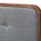 Baxton Studio Dilara Mid-Century Modern Dark Grey Fabric Upholstered Walnut Brown Finished Wood Full Size Platform Bed | Beds | Modishstore - 7