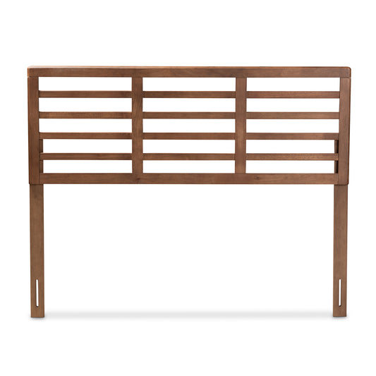 Baxton Studio Salome Mid-Century Modern Walnut Brown Finished Wood Queen Size Open Slat Headboard | Headboards | Modishstore