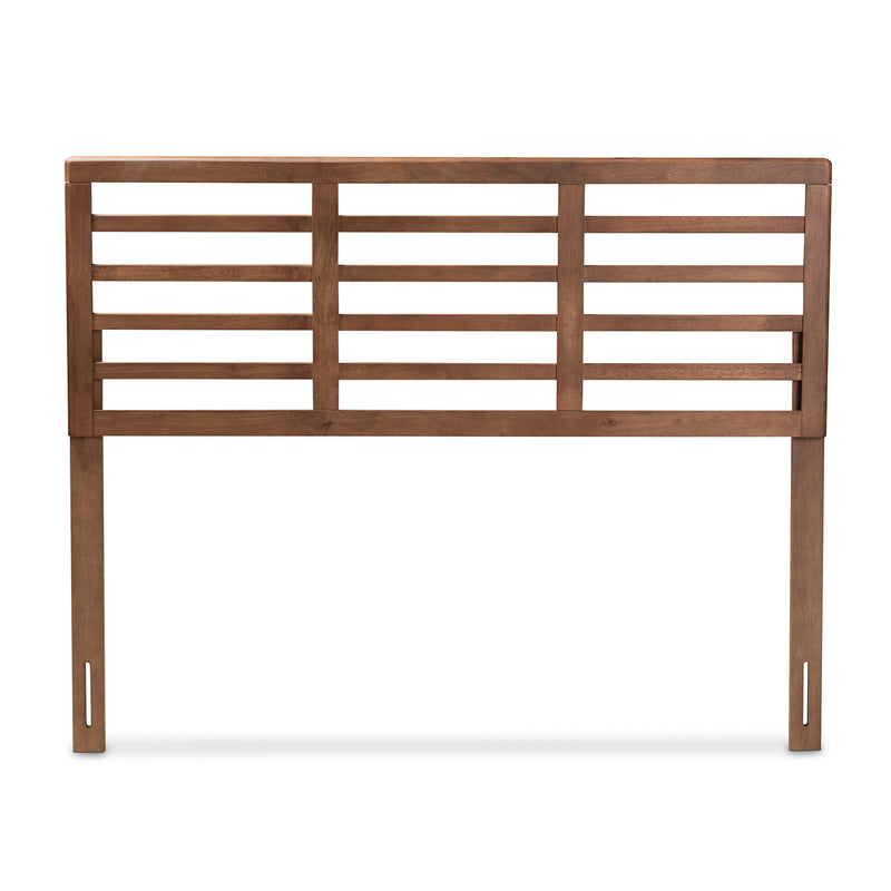 Baxton Studio Salome Mid-Century Modern Walnut Brown Finished Wood Queen Size Open Slat Headboard | Headboards | Modishstore