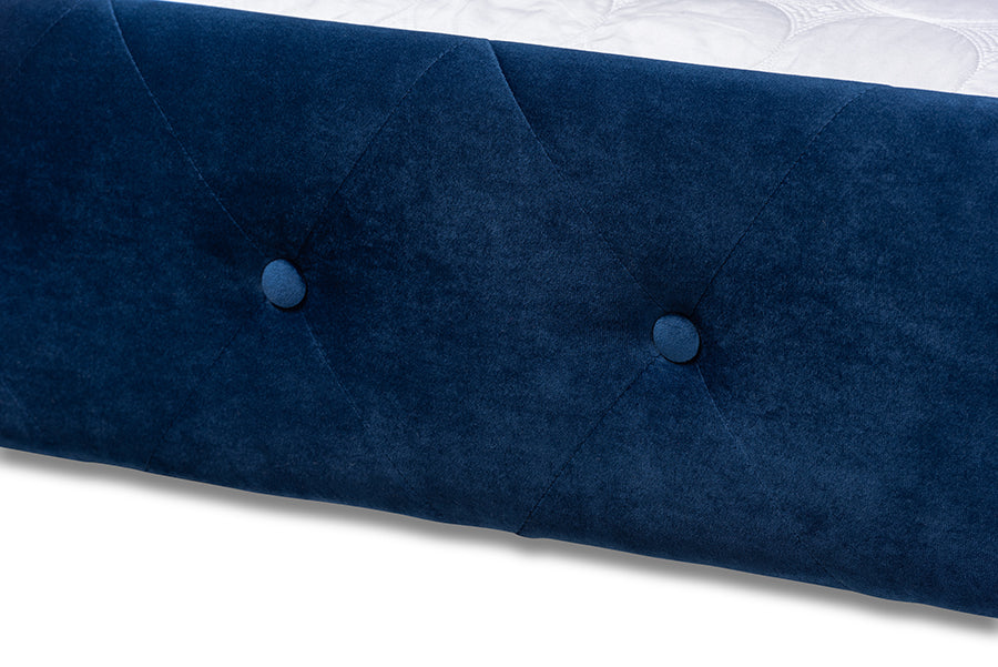 Baxton Studio Amaya Modern and Contemporary Navy Blue Velvet