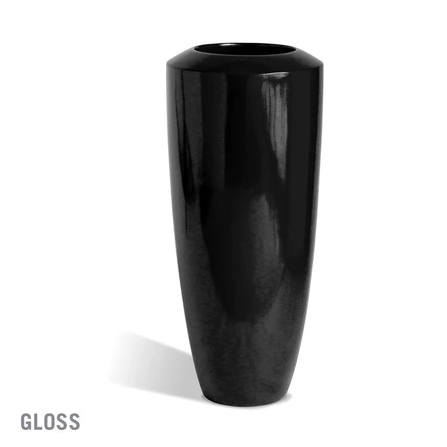 Fiberglass Small Barrel Planter Black Satin or Gloss By Gold Leaf Design Group | Planters, Troughs & Cachepots | Modishstore - 3