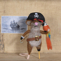 Felt Pirate Mouse Ornament - Set Of 4 By HomArt