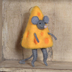 Felt Cheese Mouse Ornament - Set Of 4 By HomArt