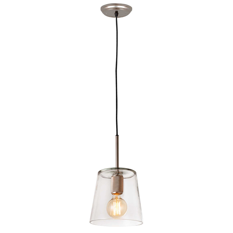 Netta 8'' Wide 1-Light Mini Pendant - Satin Nickel By ELK |Pendant Lamps |Modishstore 