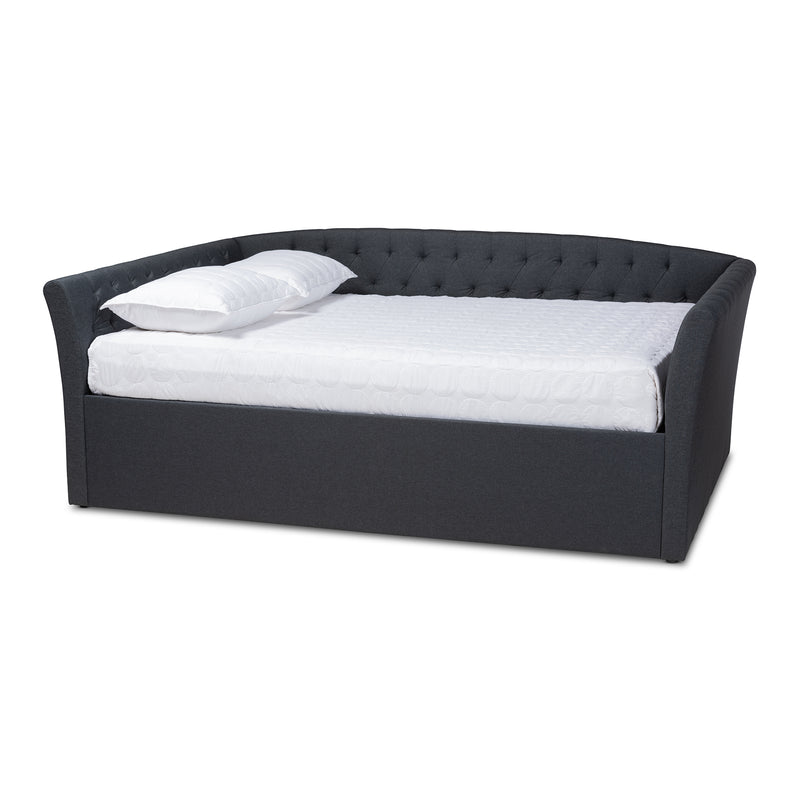 Baxton Studio Delora Modern and Contemporary Dark Grey Fabric Upholstered Queen Size Daybed | Daybeds | Modishstore